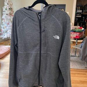 The North Face Light Gray Fleece Jacket with Hood